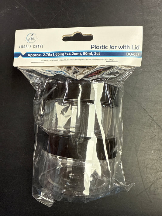 PLASTIC JAR WITH LID 90ML 2CT