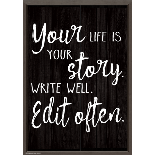 YOUR LIFE IS YOUR STORY WRITE WELL POSTER