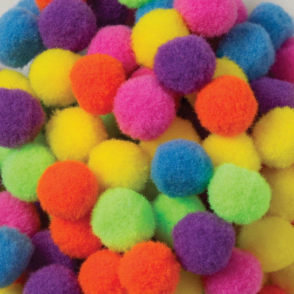 CREATIVITY STREET POM POMS 1/2" HOT COLOR ASST