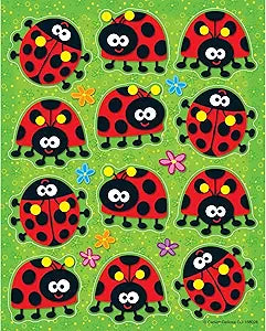 LADYBUGS SHAPE STICKERS 72 PCS