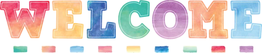 WATERCOLOR WELCOME BULLETIN BOARD DISPLAY SET