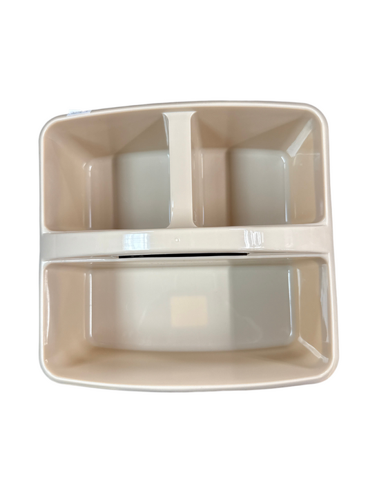 LIGHT BROWN PLASTIC STORAGE CADDY