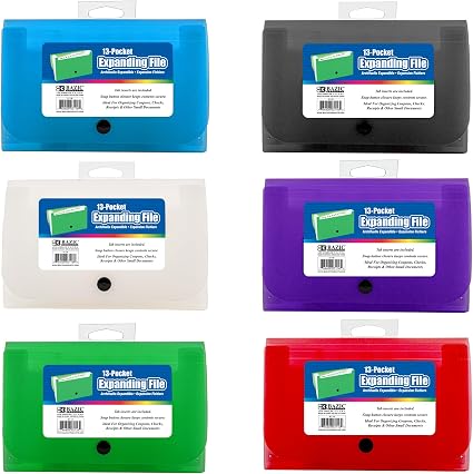 EXPANDING FILE PLASTIC 13 POCKETS