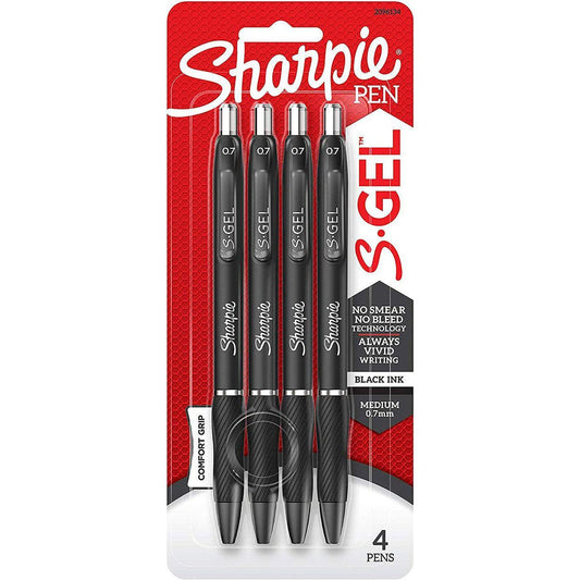 SHARPIE S.GEL 0.7MM 4CT BLACK