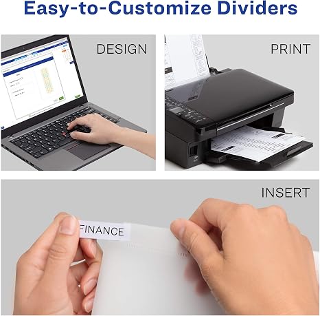 Big Tab Insertable Plastic Divider Clear 5 Tab
