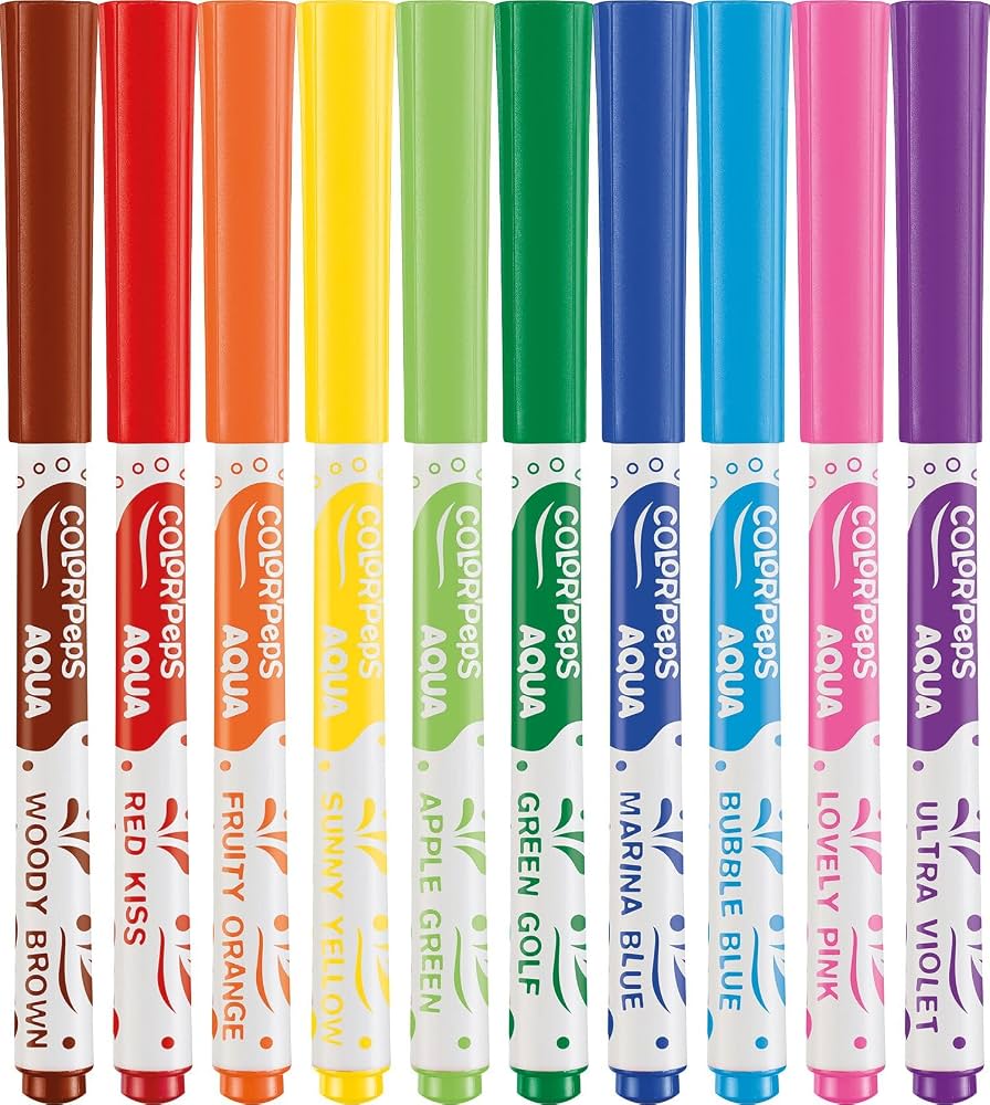 Aqua Felt Pens + Brush X10