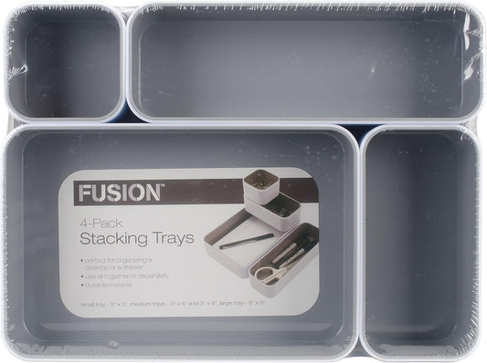 Fusion Stackable 4 pack WhtGry