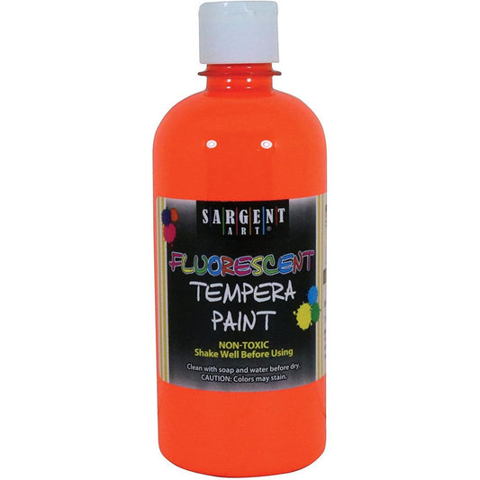 TEMPERA PAINT FLUORESC ORANGE 16 ONZ
