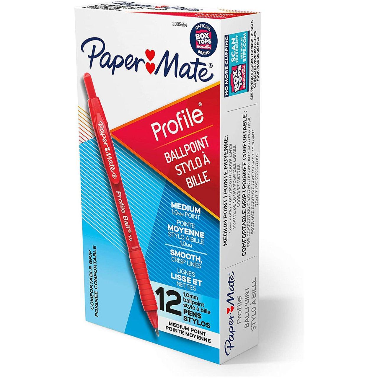 PROFILE BALLPOINT 1.0MM 12CD RED