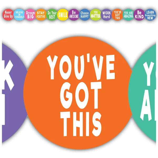 COLORFUL POSITIVE SAYINGS DIE-CUT BORDER