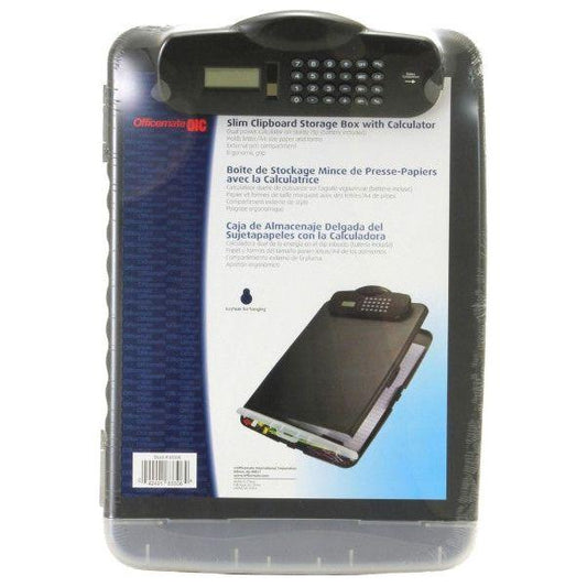 CLIPBOARD SLIM STORAGE BOX W/CALCULATOR LETTER