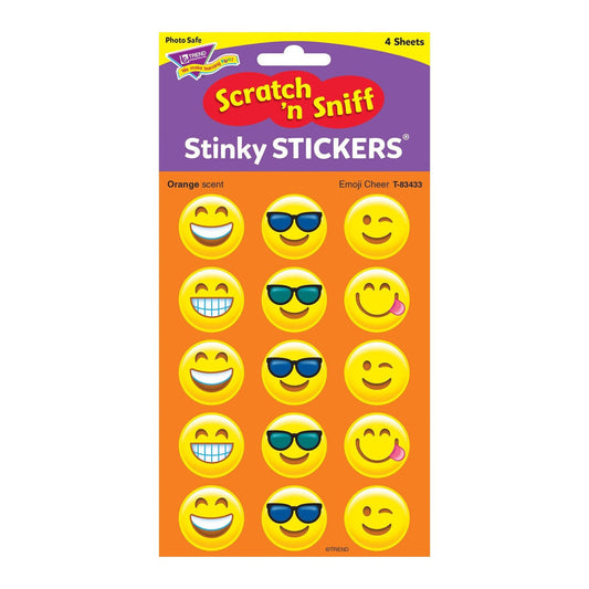 EMOJI CHEER LARGE ROUND STICKERS