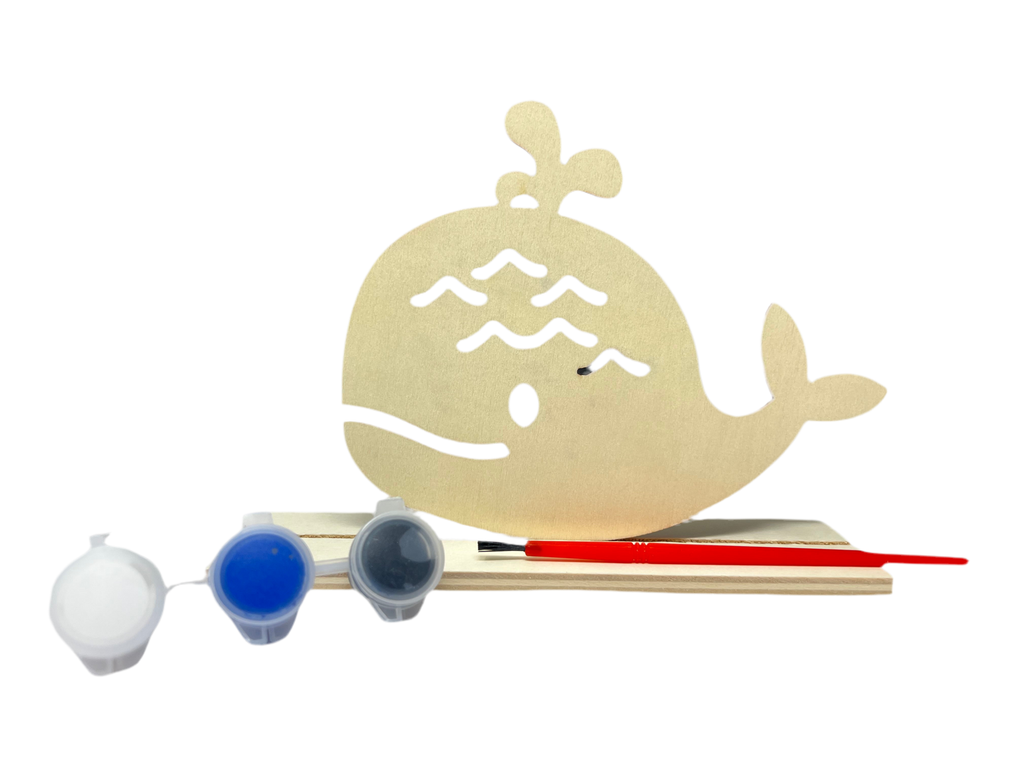WOODEN PAINTING SET: WOODEN WHALE SHAPE