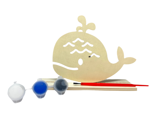WOODEN PAINTING SET: WOODEN WHALE SHAPE