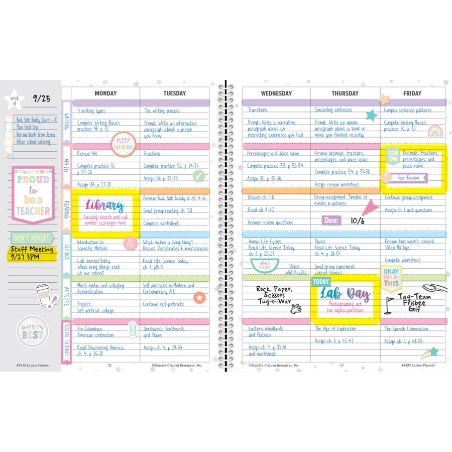 Pastel Pop Lesson Planner