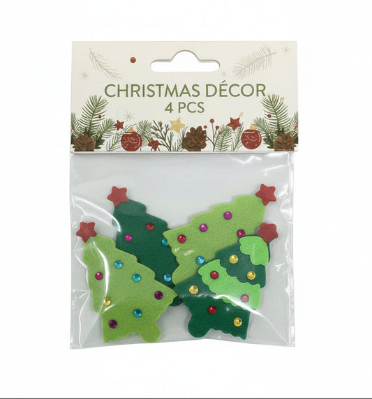 Christmas Felt Tree Stickers | 4pcs – imagen 1 - JA Riollano