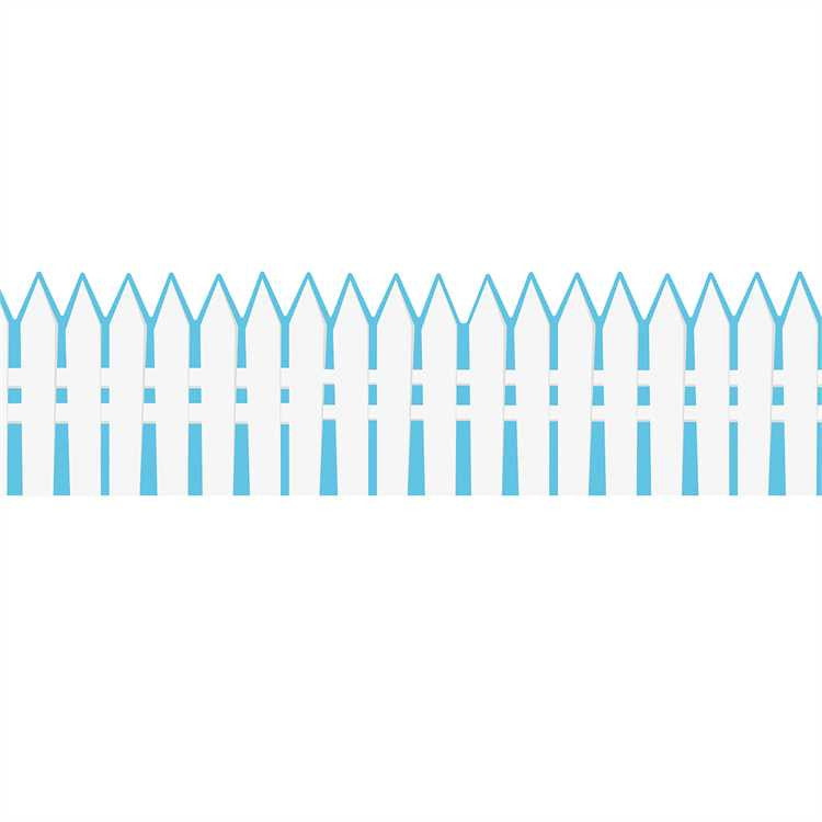 A TEACHABLE TOWN PICKET FENCE BORDER EXTRA WIDE