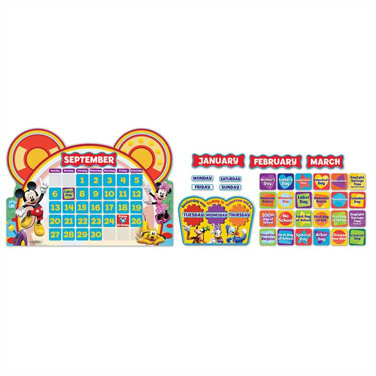 MICKEY MOUSE CLUBHOUSE CALENDER BULLETIN SET