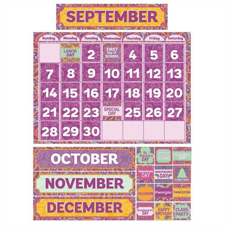 POSITIVELY PAISLEY CALENDAR BULLETIN SET