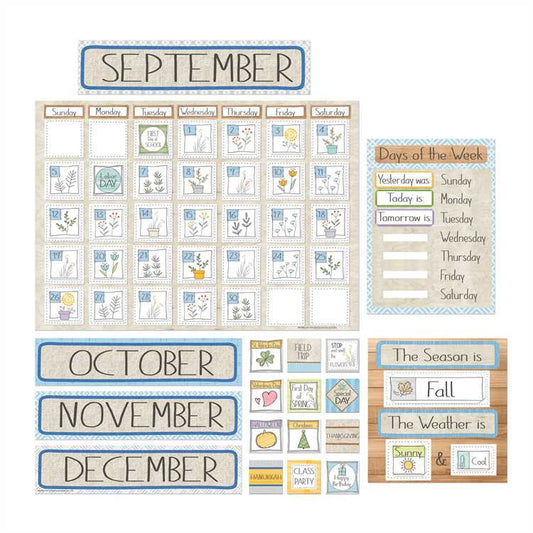 A CLOSE-KNIT CLASS CALENDAR BULLETIN BOARD SET