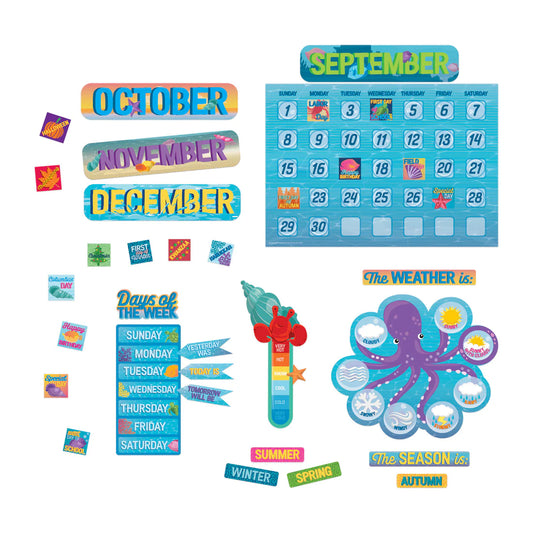 SEAS THE DAY CALENDAR BULLETIN BOARD SET