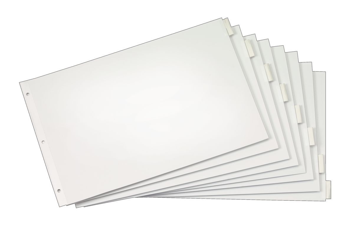 Paper Index Divider 8 Tab White 11 x 17 Clear Tab