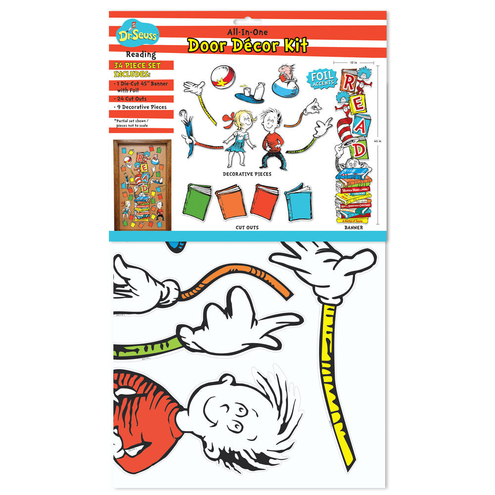 DR. SEUSS™ READING ALL-IN-ONE DOOR DECOR KIT 34PCS