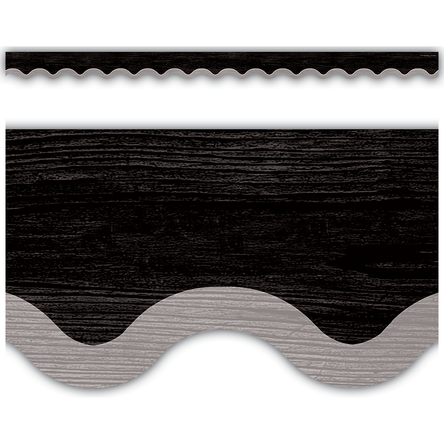 MODERN FARMHOUSE BLACK WITH GRAY SCALLOPED BORDER