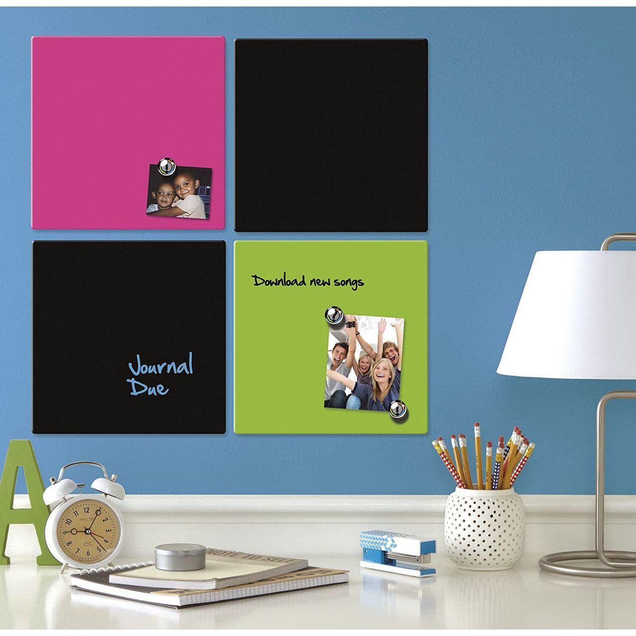 FRAMELESS MAGNETIC DRY ERASE COLOR TILES 14" X 14"