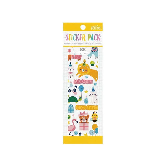 PARTY ANIMAL STICKER PACK 88 PCS