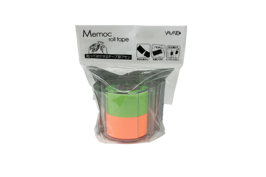 Memoc Roll Tape | Self- Stick paper Notes|Green/Orange