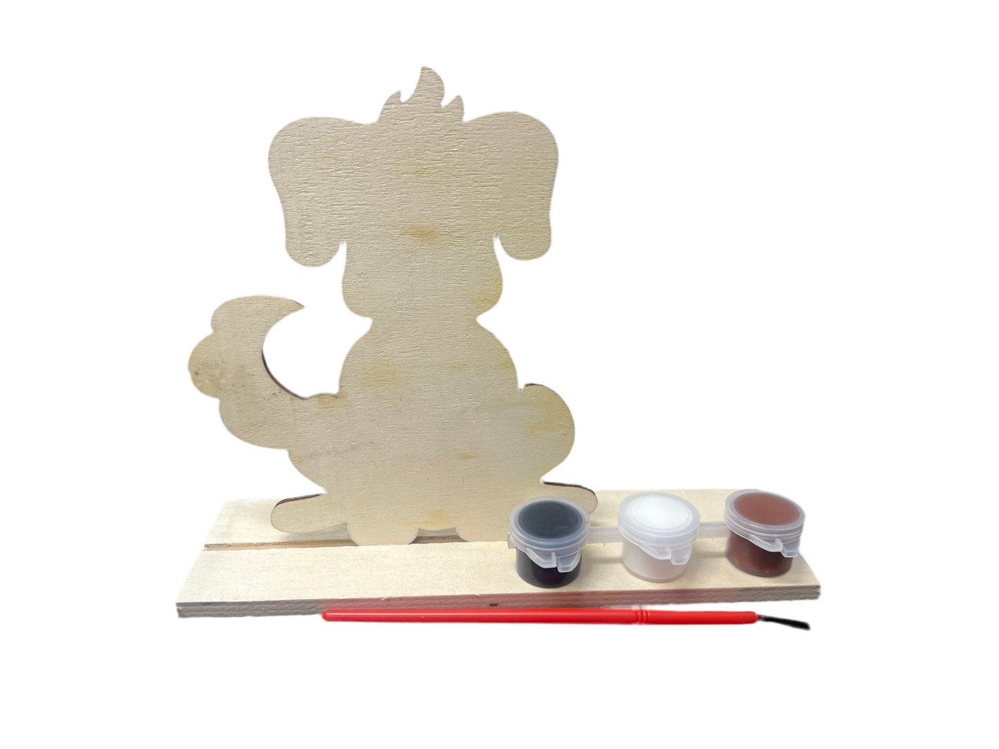 WOODEN PAINTING SET: 1 WOODEN DOG SHAPE