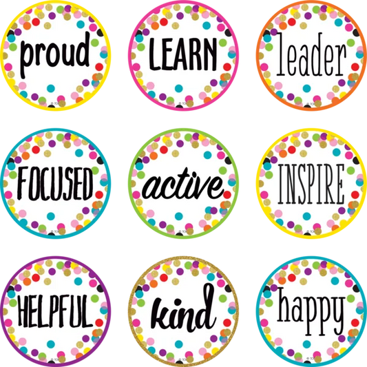 CONFETTI POSITIVE WORDS MINI ACCENTS 36 PCS