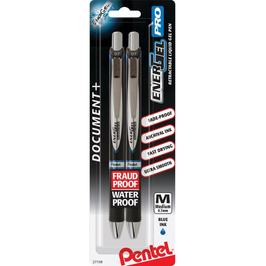 ENERGEL PRO PERMANENT GEL PEN .7 MEDIUM BLUE PQ.2