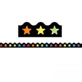 BORDER SCALLOPED WATERCOLOR STARS