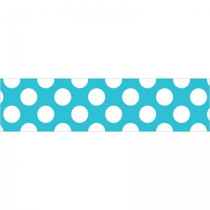 BORDER STRAIGHT TEAL WITH POLKA DOTS
