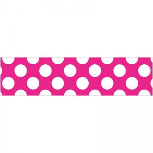 BORDER STRAIGHT HOT PINK WITH POLKA DOTS