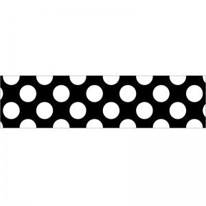BORDERS STRAIGHT BLACK WITH POLKA DOTS