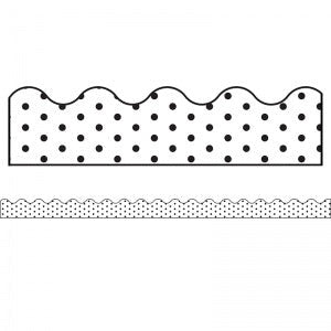 BORDER SCALLOPED WHITE WITH BLACK DOTS