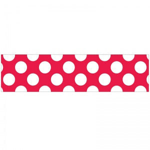 BORDER STRAIGHT RED WITH POLKA DOTS