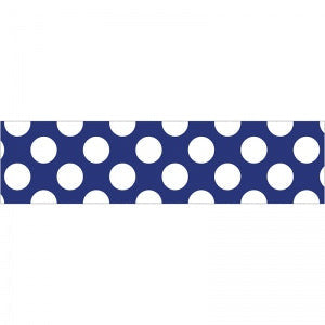 BORDER STRAIGHT NAVY WITH POLKA DOTS