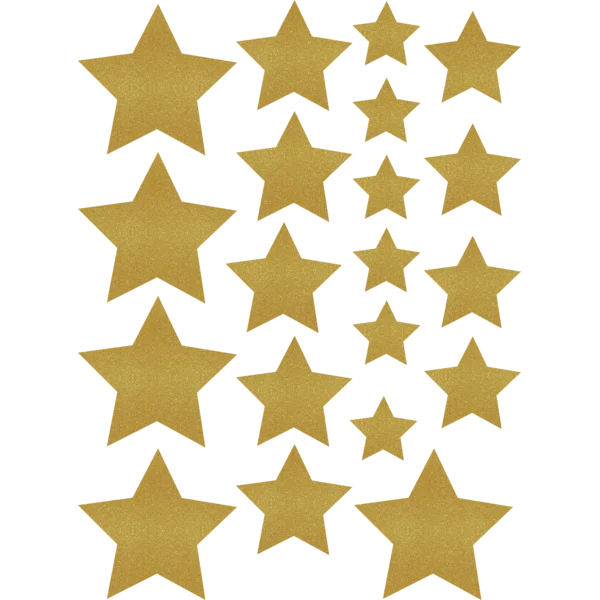 GOLD SHIMMER STARS ACCENTS - ASSORTED SIZES