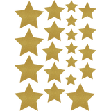 GOLD SHIMMER STARS ACCENTS - ASSORTED SIZES