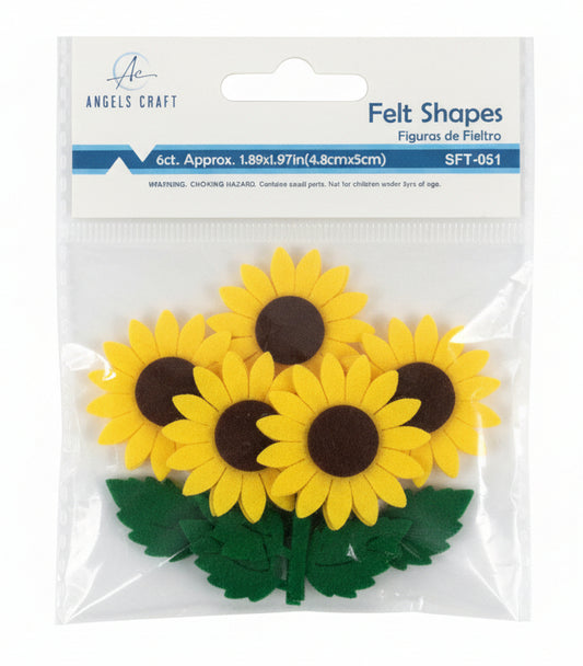 Felt Sun Flower | 1.89"x1.97" | 6ct.
