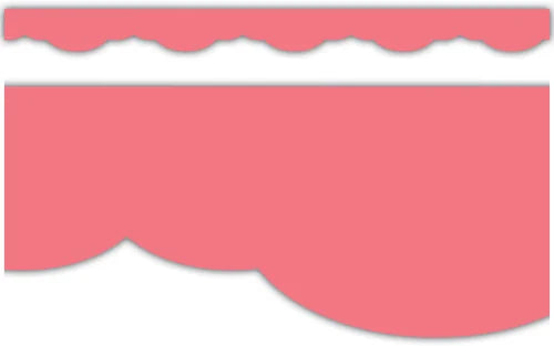 CORAL PINK FANCY SCALLOPS BORDER TRIM