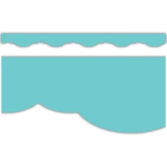 LIGHT TURQUOISE FANCY SCALLOPS BORDER TRIM