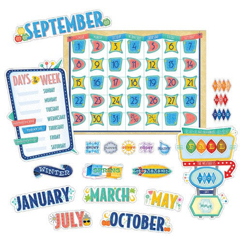 MID-CENTURY MOD CALENDAR SET BULLETIN BOARD