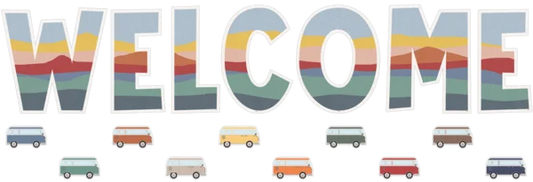 MOVING MOUNTAINS ROAD TRIP WELCOME BULLETIN BOARD SET 45 PCS