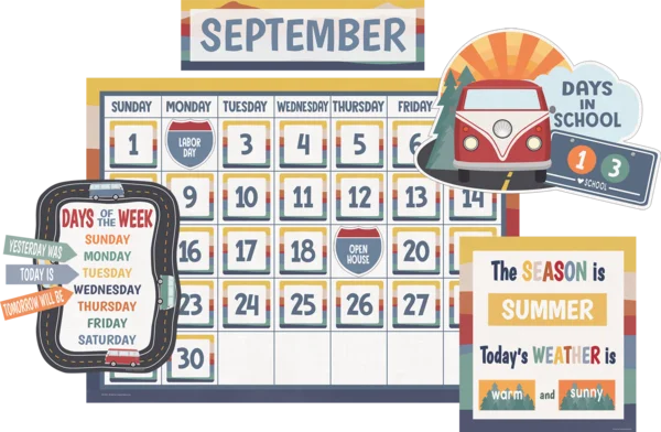 MOVING MOUNTAINS ROAD TRIP CALENDAR BULLETIN BOARD