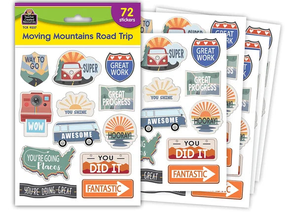 MOVING MOUNTAINS ROAD TRIP STICKERS 72 PCS